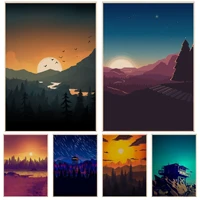 firewatch vintage posters kraft paper prints and posters aesthetic art wall painting