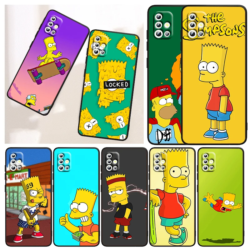 

Kids Disney The Simpsons For Samsung Galaxy A72 A52 A53 A42 A33 A32 A03S A02S A02 Lite A22 A13 A12 5G Capa Black Phone Case