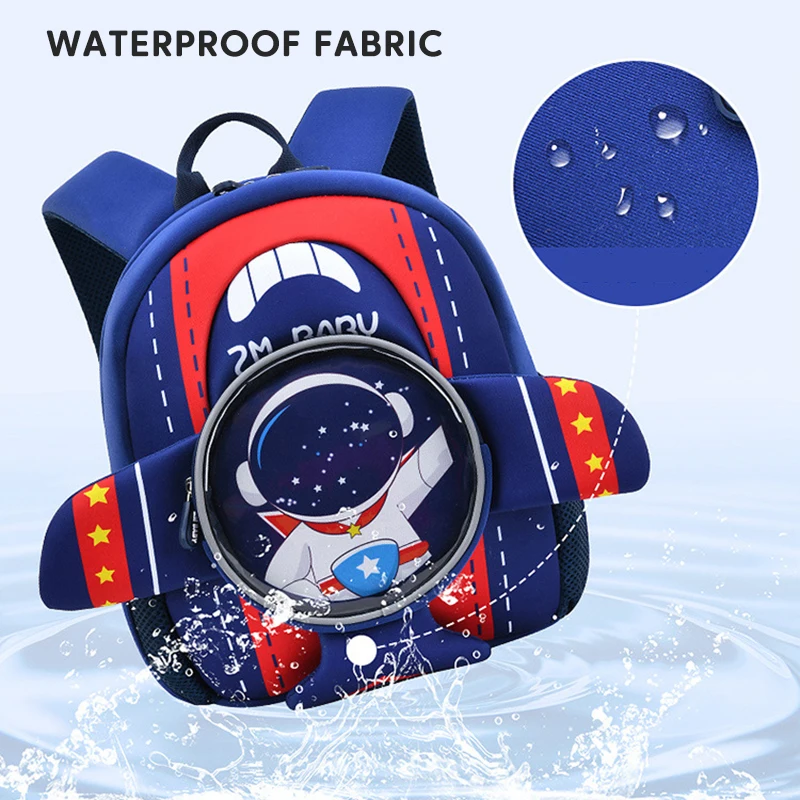 Drop Shippping 3D Cartoon Airplane Kids Backpack for Kindergarten Boy Girl School Bag Cute Lightweight Children Mochila Infantil