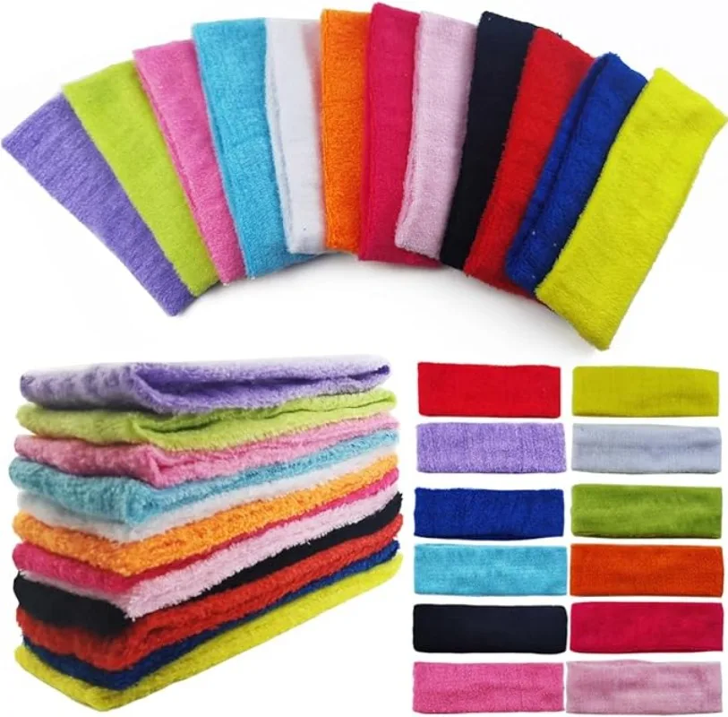 Однотонная спортивная повязка на голову головной убор для бега поглощающая Пот