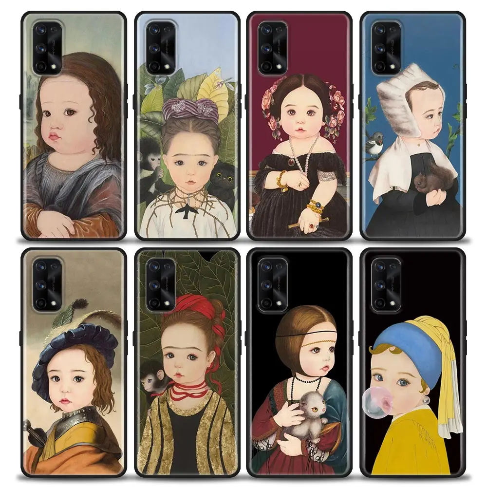 

Funda Case For OPPO Realme X50 X7 XT X 10 9 9I 8 8I 7 7I 6 5 Pro Plus 5G Phone Case Capa Para Famous Renaissance Painting Doll