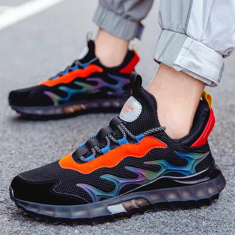 

Breathable Men Casual Shoes Platform Sneakers Men Shoes Outdoor Trainers Walking Shoes Lace Up Student Daily Shoes