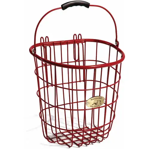 

Bicycle Basket Co. Surfside Pink Rear Pannier Basket w/ Hooks