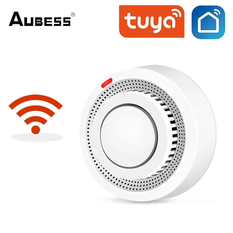 

Zigbee Tuya WiFi Smoke Detector Alarm Sensor Smart Home Security Fire Protection Smart Life Works With Alexa Google Assistant