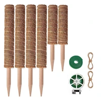 6pcs moss pole for plants monsteracoco coir poles for indoor climbing plants grow upwardswith twist ties and jute rope