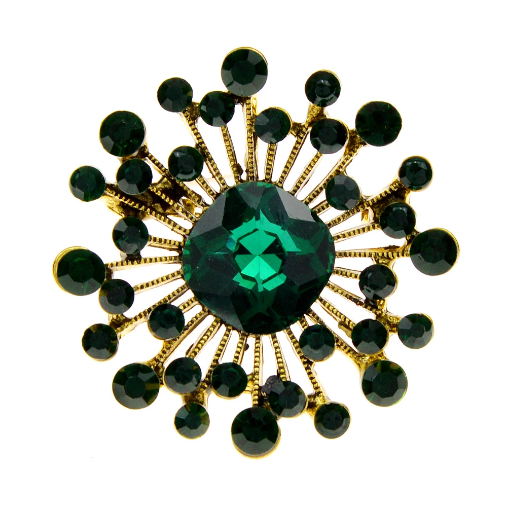 

CINDY XIANG Rhinestone Flower Brooches For Women Vintage Crystal Pin