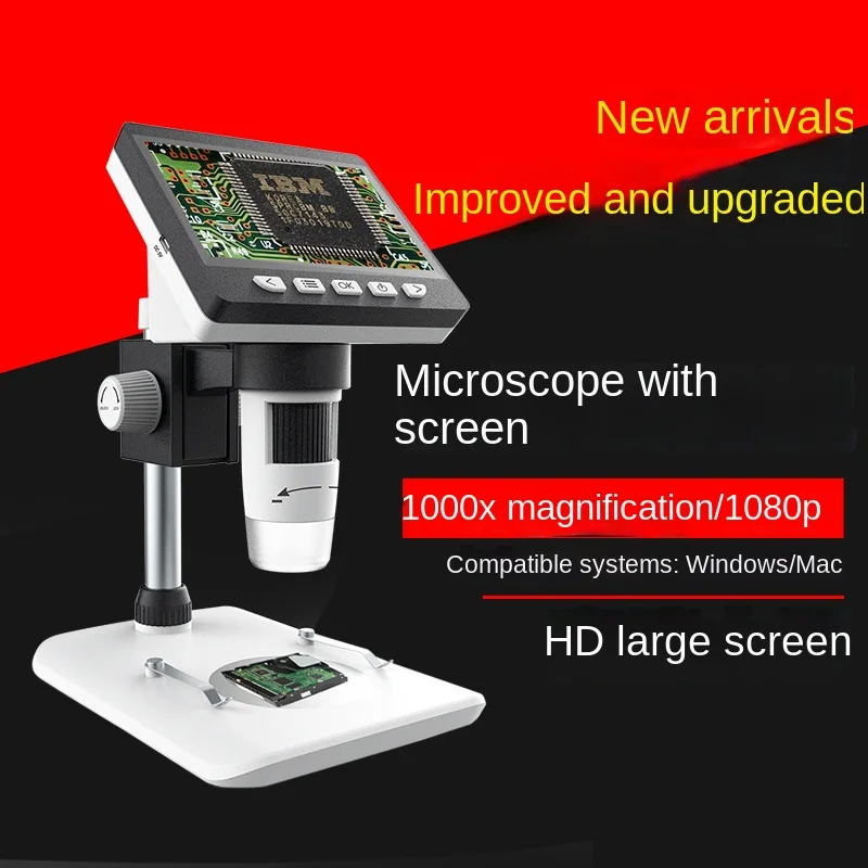 1000X Digital microscope Electron microscope HD mobile phone repair microscope Ultra-clear microscope screen Built-in LED light