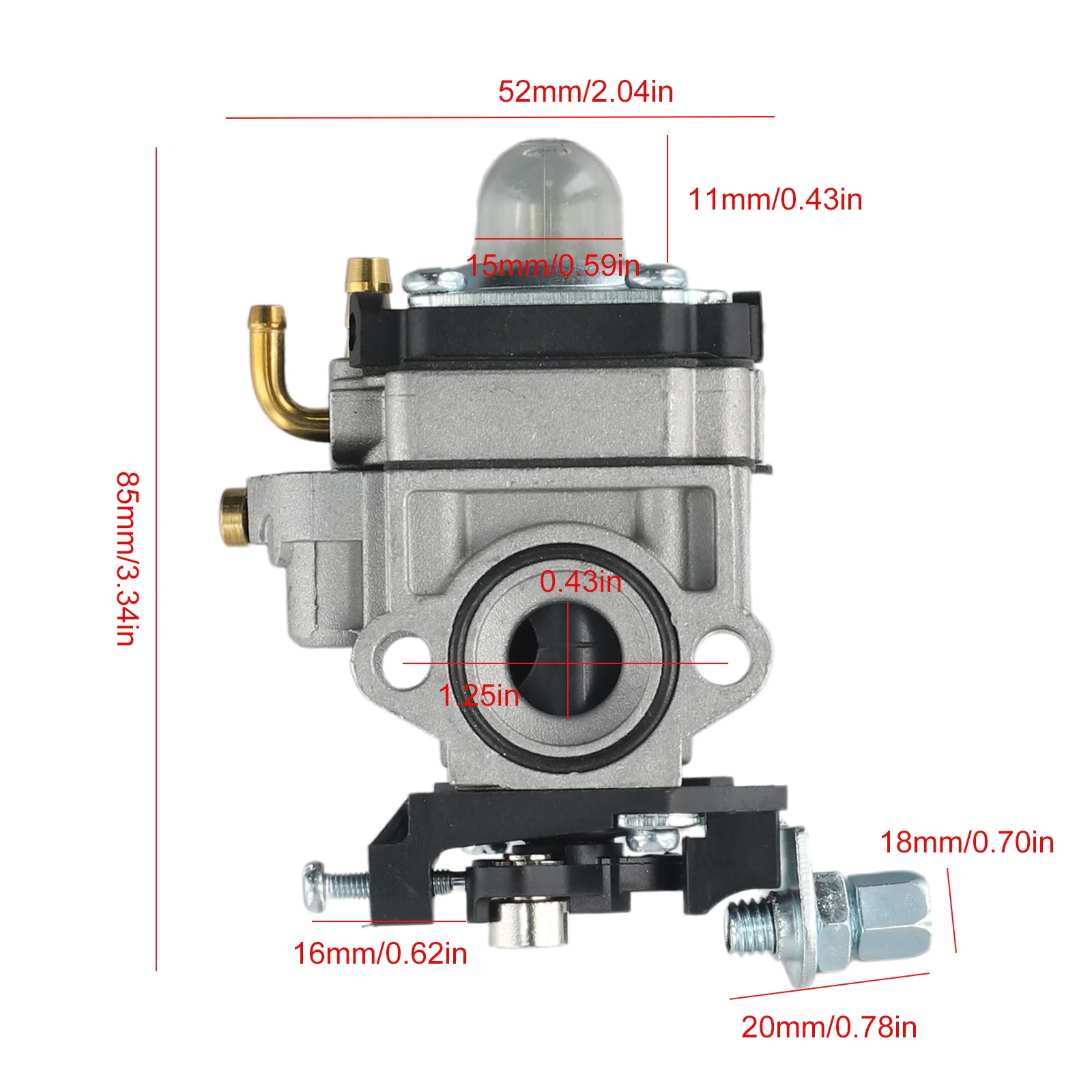 Фото Для 22cc 26cc 33cc 34cc 36cc 2-тактный 11 мм карбюратор кусторез карбюратор для триммера бензопилы №4
