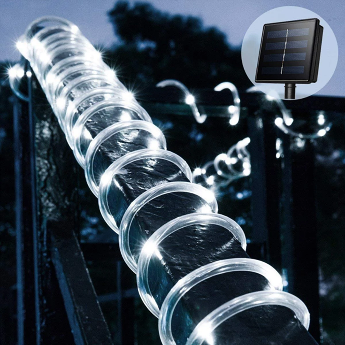 

Solar String Lights Outdoor Decoration 12m 100 LED Solar Rope Tube Lights Fairy String Lights for Garden Fence Patio Tree Party