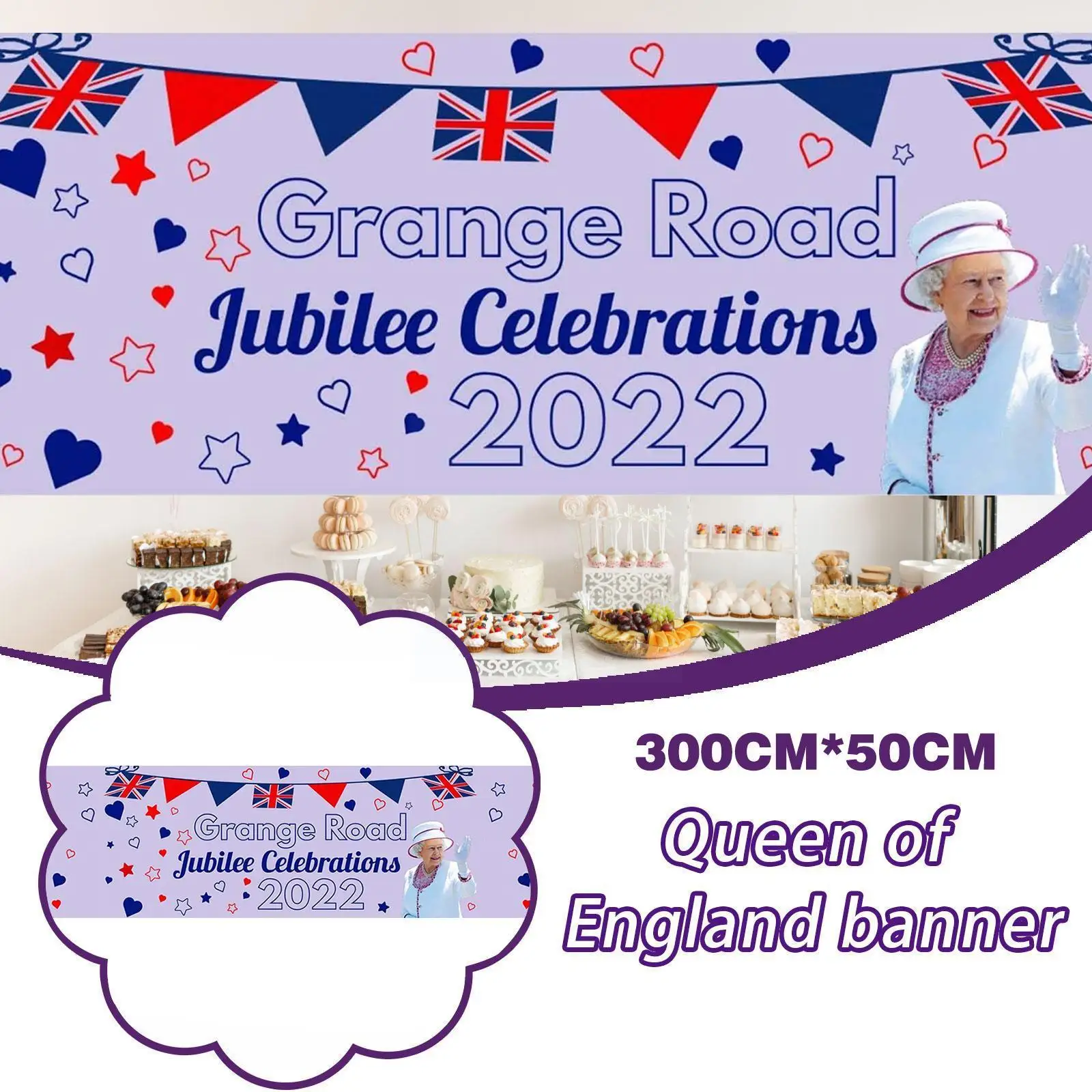 

Флажки Queen s Union Jack для юбилейной вечеринки, 118,11*2022 дюйма, для празднования года, королева, Платиновый юбилей, барбекю, Королевский праздник, в...