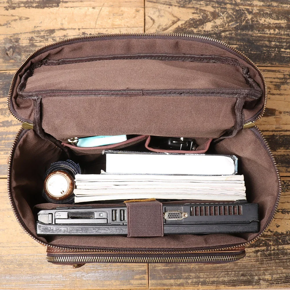 Винтажный кожаный рюкзак Crazy Horse для мужчин с сумкой ноутбука большой емкости