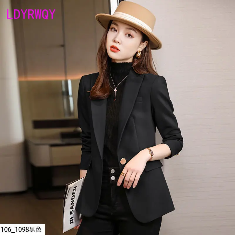 Coffee suit coat Women's Spring and Autumn 2023 new professional temperament casual small suit spring dress