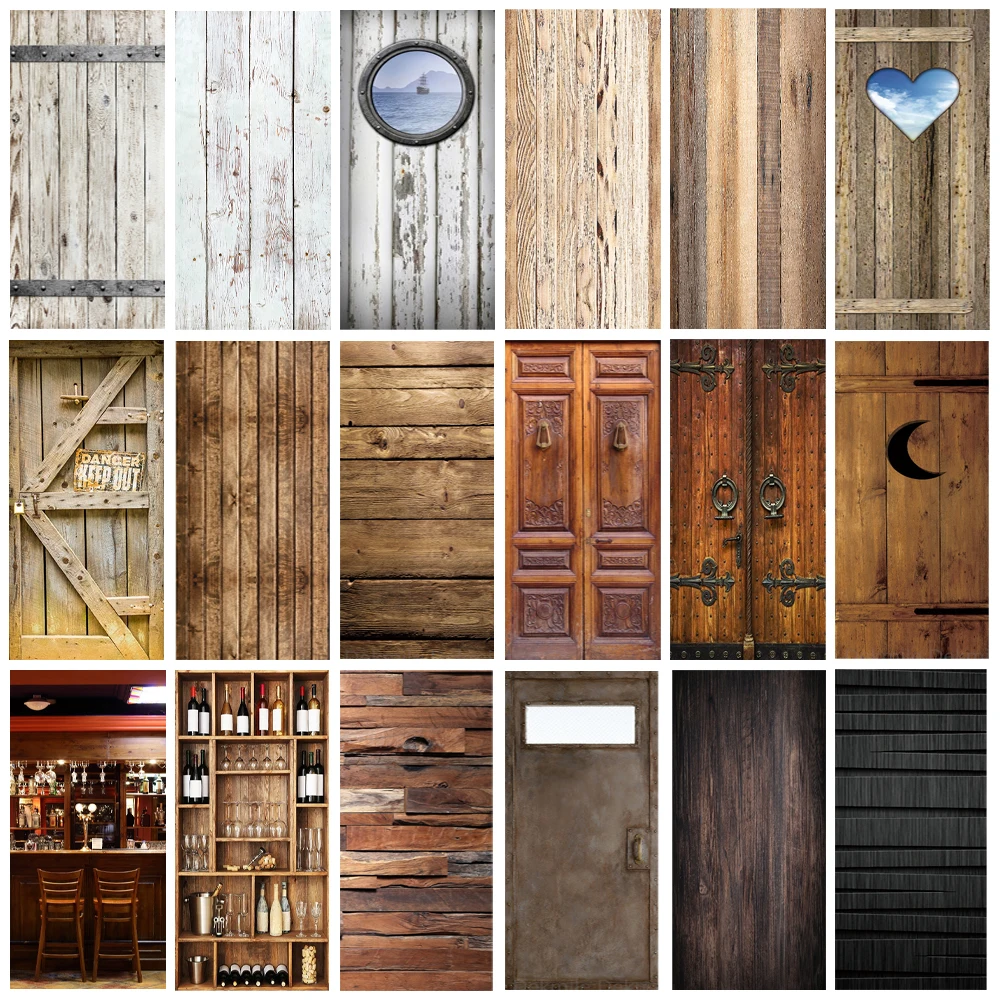 

Self Adhesive PVC Wood Grain Full Door Cover Sticker Wallpaper Natural Retro Wooden Bedroom Out Door Decorative Mural Poster