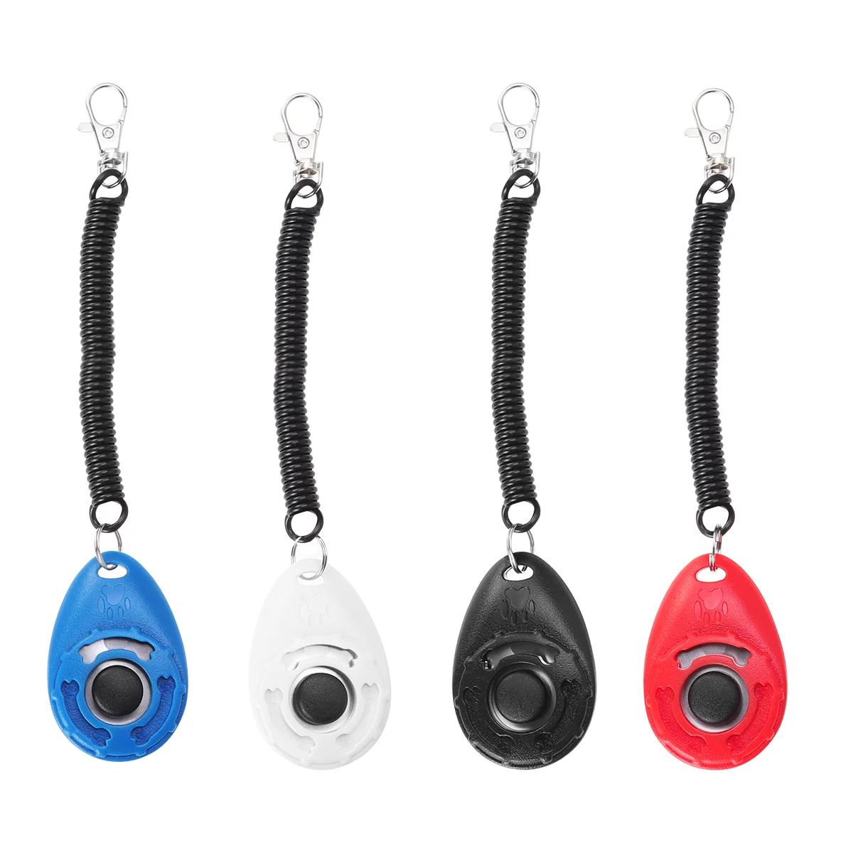 

UEETEK 4PCS Professional Dog Clicker Big Button Training Clickers with Wrist Strap (Black, Blue, Red and White)