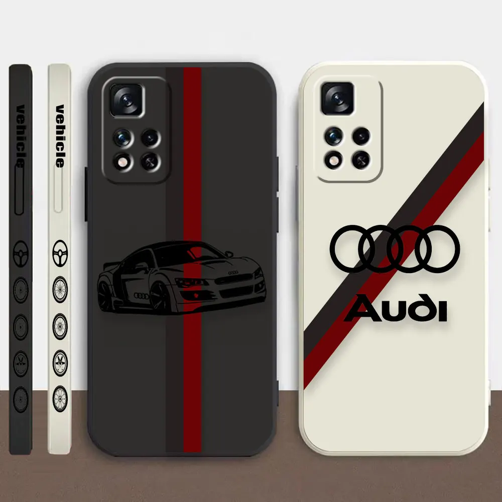 

Phone Case For Redmi Note 12 11 11T 11R 11S 10 9T 8 7 7S PRO PLUS 4G 5G Simple Case Cover Fundas Cqoues Shell Sports Car A-Audi