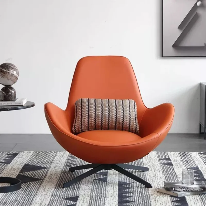 S Leather Vintage Minimalist Recliner Living Room Chairs Rocking Single Meubles De Salon Interior Furniture
