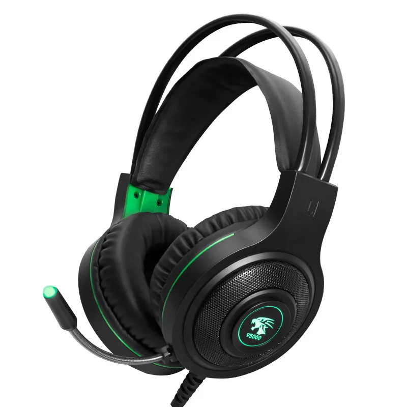 

ChonChow USB Stereo Wired Gaming Headphones Game Headset Over Ear RGB with Mic Voice Control for Laptop Computer PC Gamer PUBG