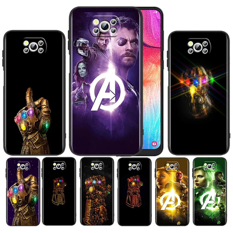 

Marvel Avengers Poster For Xiaomi Poco M4 X3 F3 GT NFC M3 C3 M2 F2 F1 X2 Pro Mi Mix3 TPU Black Phone Case Fundas Coque Cover