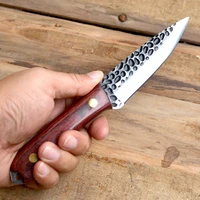 longquan knife handmade forged steel professional kitchen knives 4 inch utility boning hunting barbecue cleaver viking knife