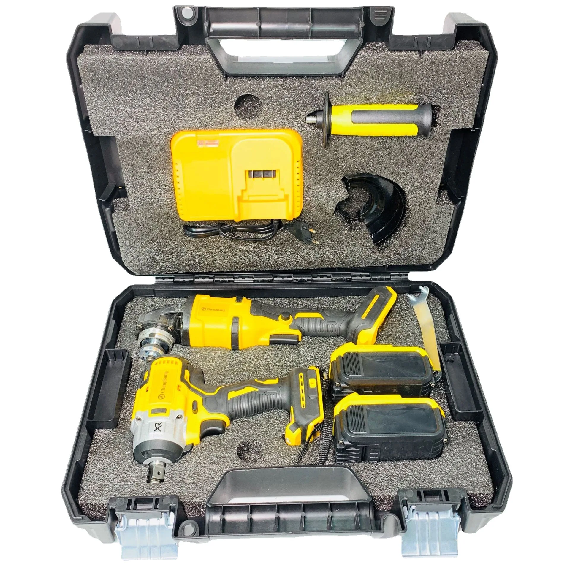 

Yellow lithium brushless electric tool combination 2 (the Angle of grinding wrench) A01