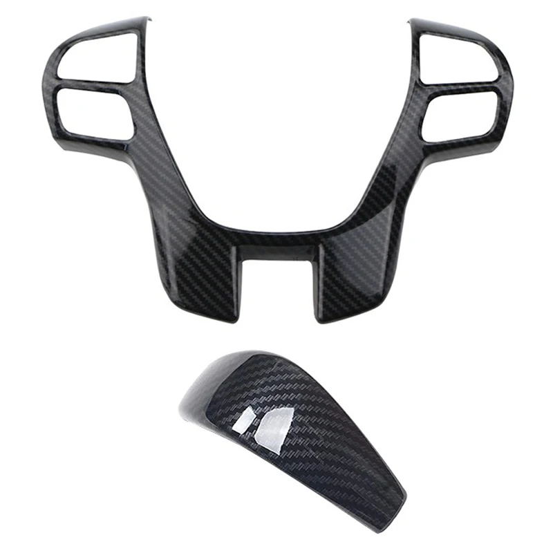 

for Everest Endeavor 2015+ Carbon Fiber Steering Wheel & Gear Shift Cover Trim Decorator Accessories