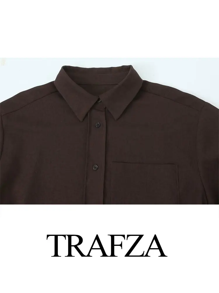 Блузка женская льняная с отложным воротником свободного покроя