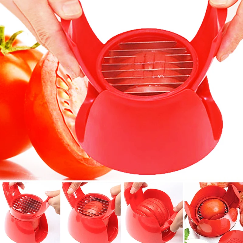 

Tomato Slicers Potato Onion Tomato Slicer Fruit Vegetable Cutter Cuts Tools Holder Slicer Guide Kitchen Gadgets Accessories