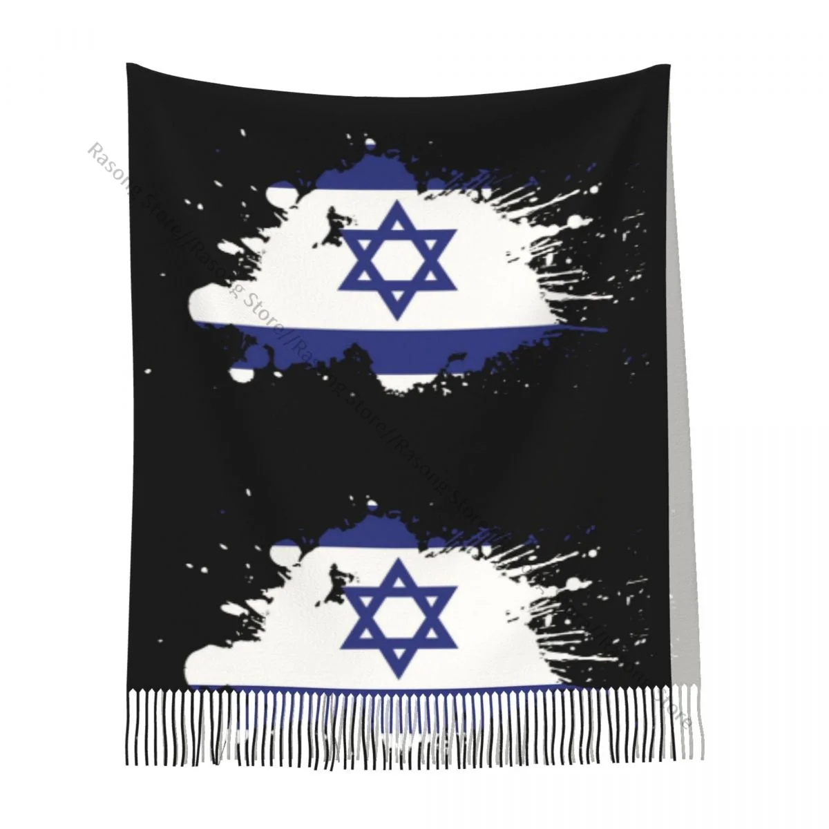 Шарф с кисточками большой размер 196*68 см зимняя теплая шаль из пашмины буфанда