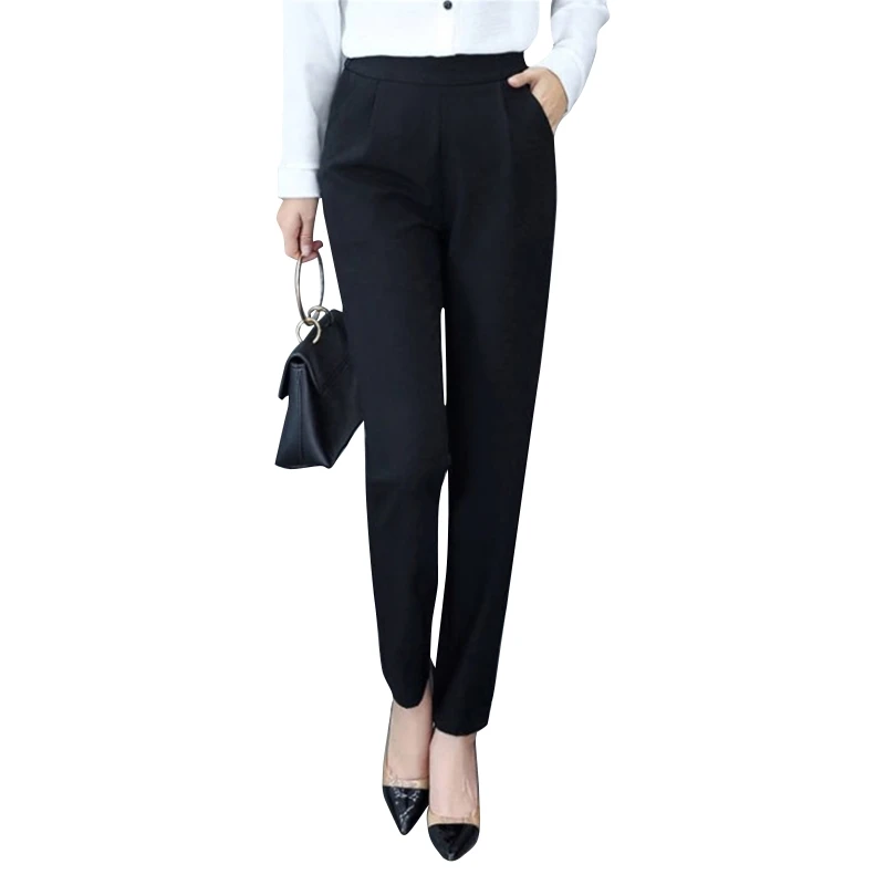 

Slim Stretch Pants Women's High Waist Harem Pants Size Pants Thin Casual Trousers with Pockets Skinny Work Trousers 2022 New