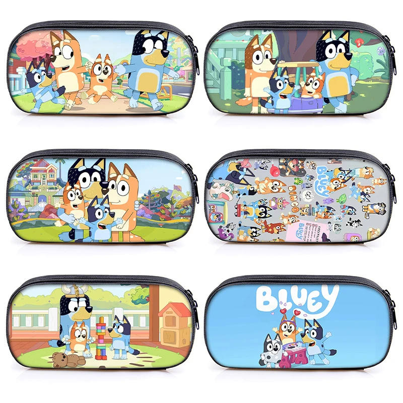 Bluey Bingo Chilli Студенческий пенал Портативный аниме Пенал с мультяшным принтом Назад