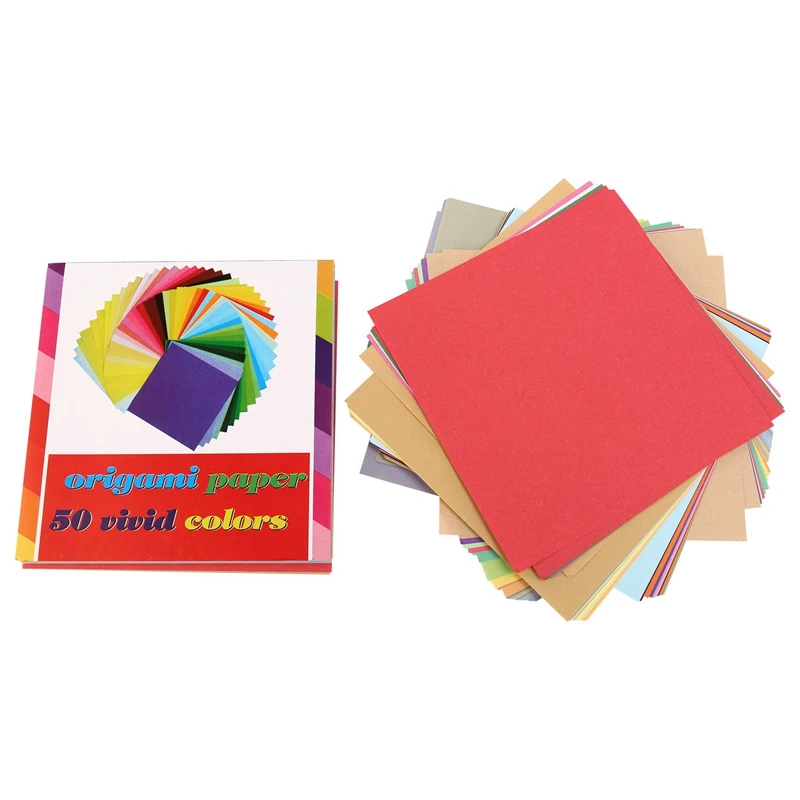 

Origami Paper 50 Vivid Colors Double-Sided 200 Sheets Premium Quality 15Cmx15cm For Arts And Crafts Projects - Same Color Both S