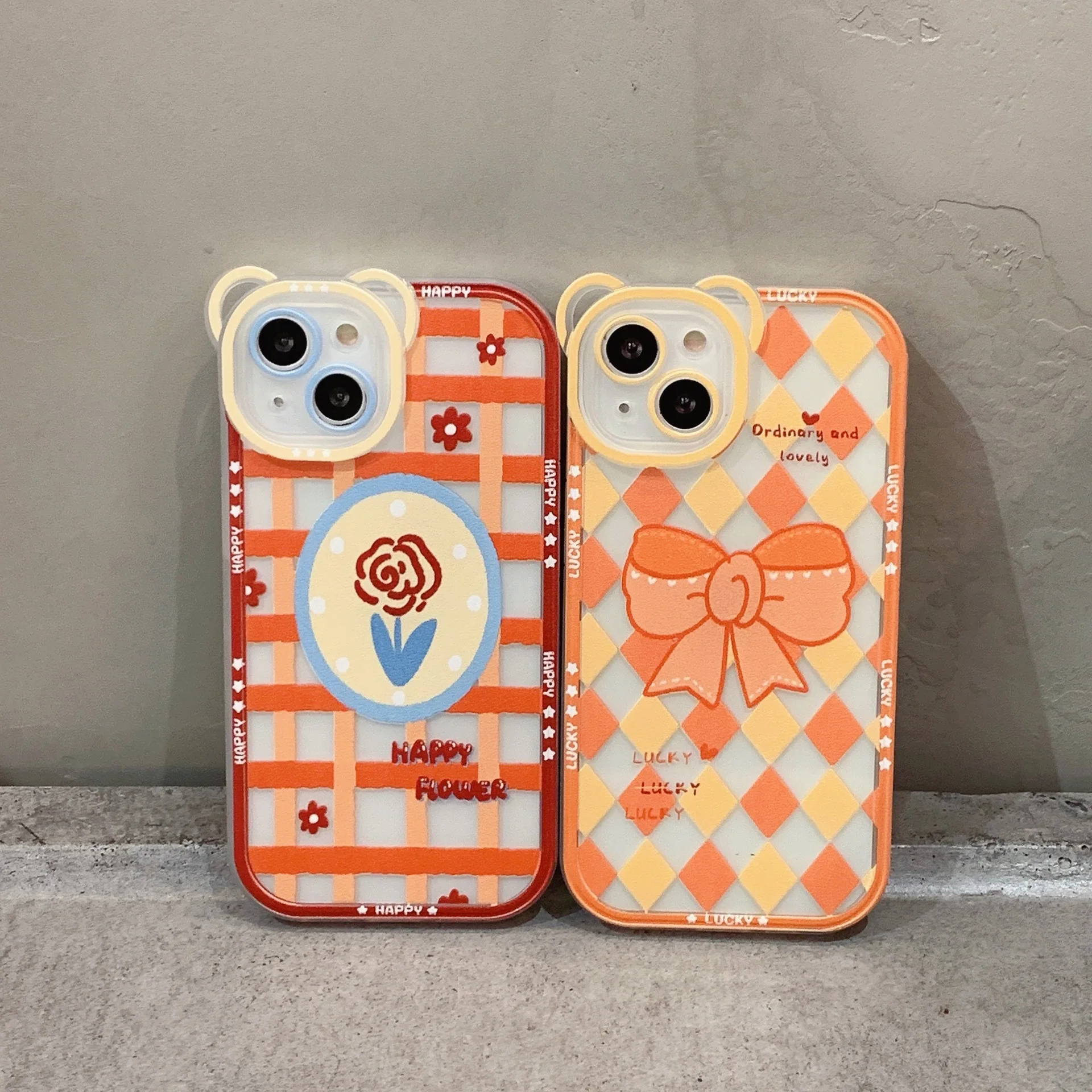 

Чехол для телефона в стиле ретро с геометрическим шахматным рисунком, милый мультяшный чехол для iPhone 13, 11, 12 Pro Max, Xs, Max, XR, X с бантом, розами