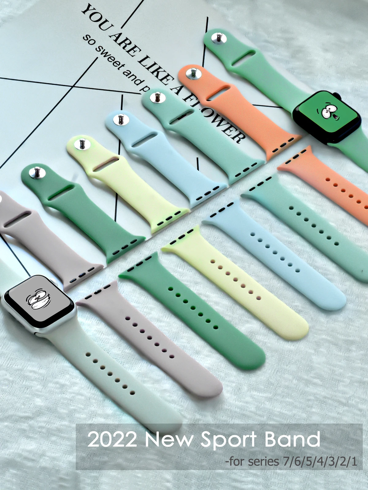 Soft Silicone Band for Apple Watch Series 8 7 SE 6 5 4 3  38MM 42MM 49 Ultra Watchband Strap for iWatch SE 2 40MM 44MM 41MM 45MM