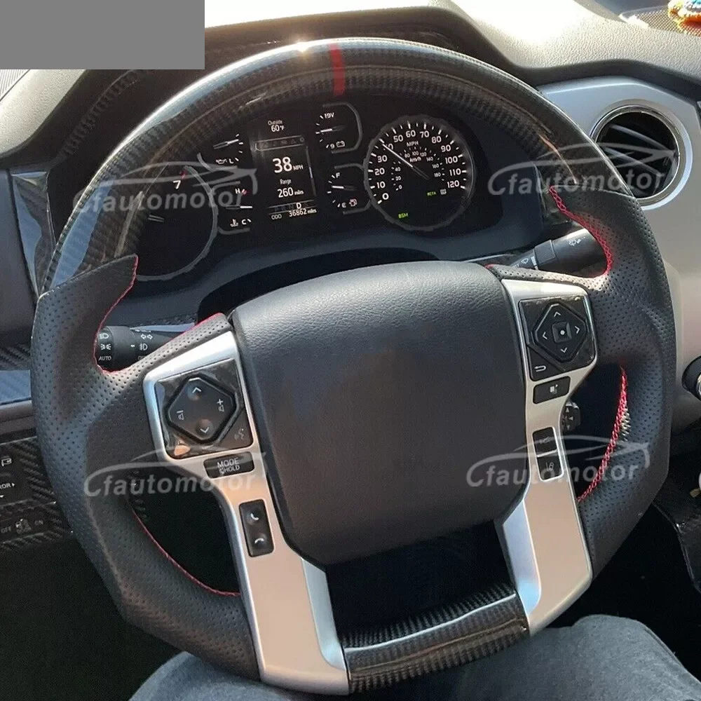 Рулевое колесо из натурального углеродного волокна перфорированная кожа для TOYOTA