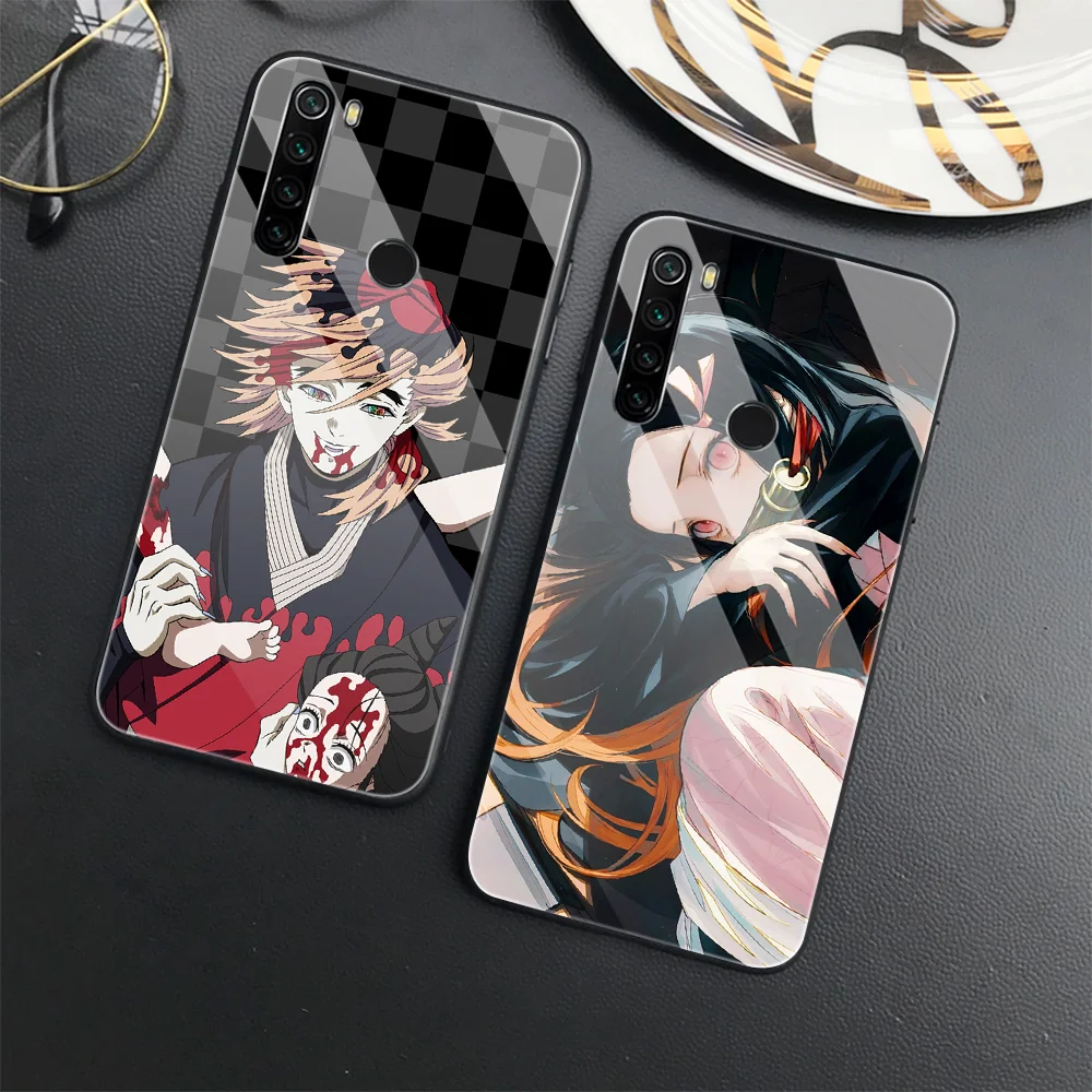 

Anime Demon Slayer Tempered Glass Phone Case for Redmi Note 10Pro 9 Pro Max 10 4G 9T 10S Poco F3 11 11S 5G F2Pro Luxury Carcasa