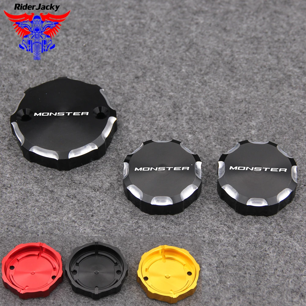 

For DUCATI Monster 1100/S/EVO 09-13,Monster 1200/S/R 14-18 Motorcycle Front Brake Clutch & Rear Brake Fluid Reservoir Cover Cap