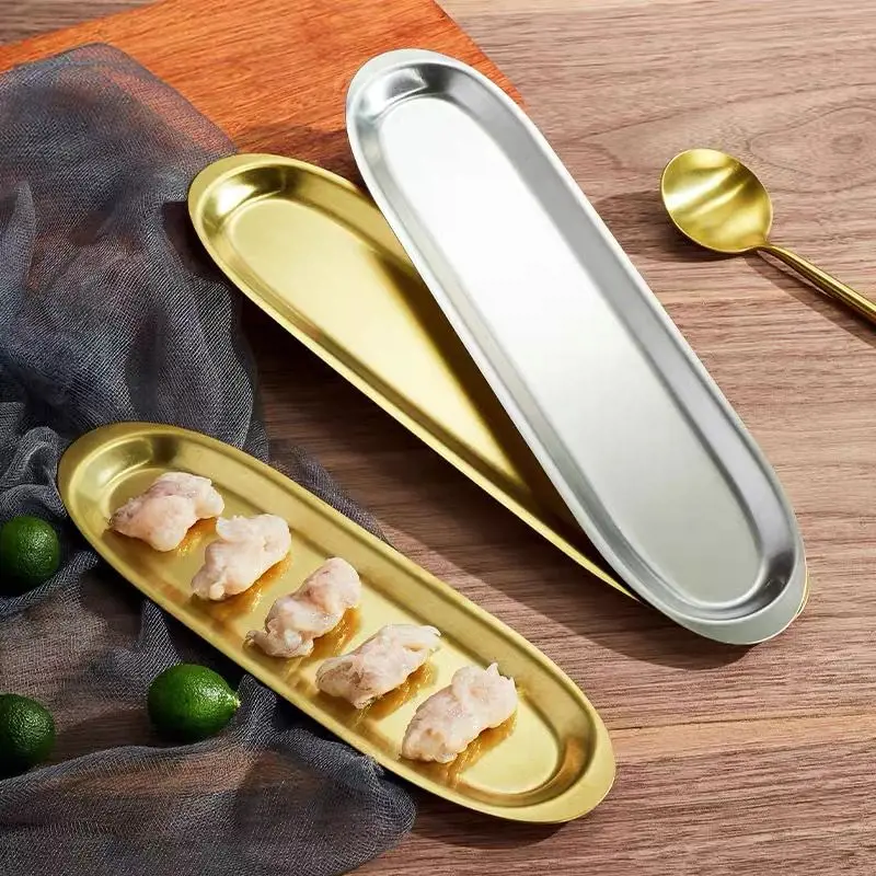 

Stainless Steel Food Storage Tray Rectangular Steamed Sausage Fruit tray Water Bread Kitchen Baking Dish
