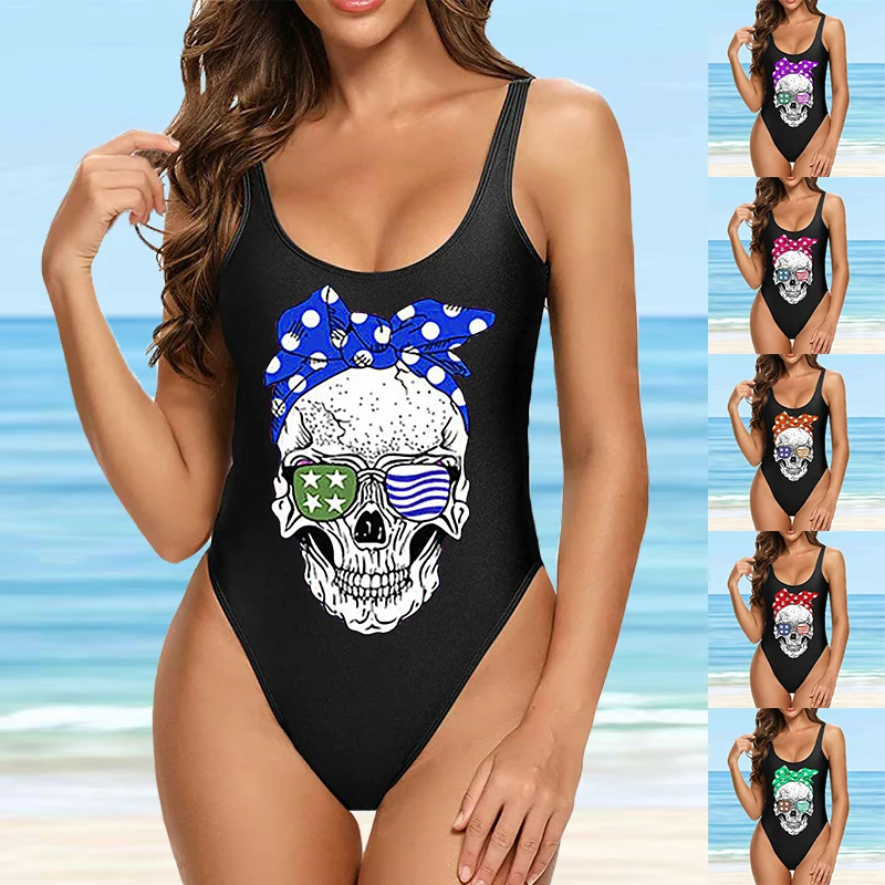 

2022 Sexy Women Plus Size One Piece Swimsuit Swimwear Female Print Thong Bather Bathing Suit Monokini Brazilian Swimming Suits