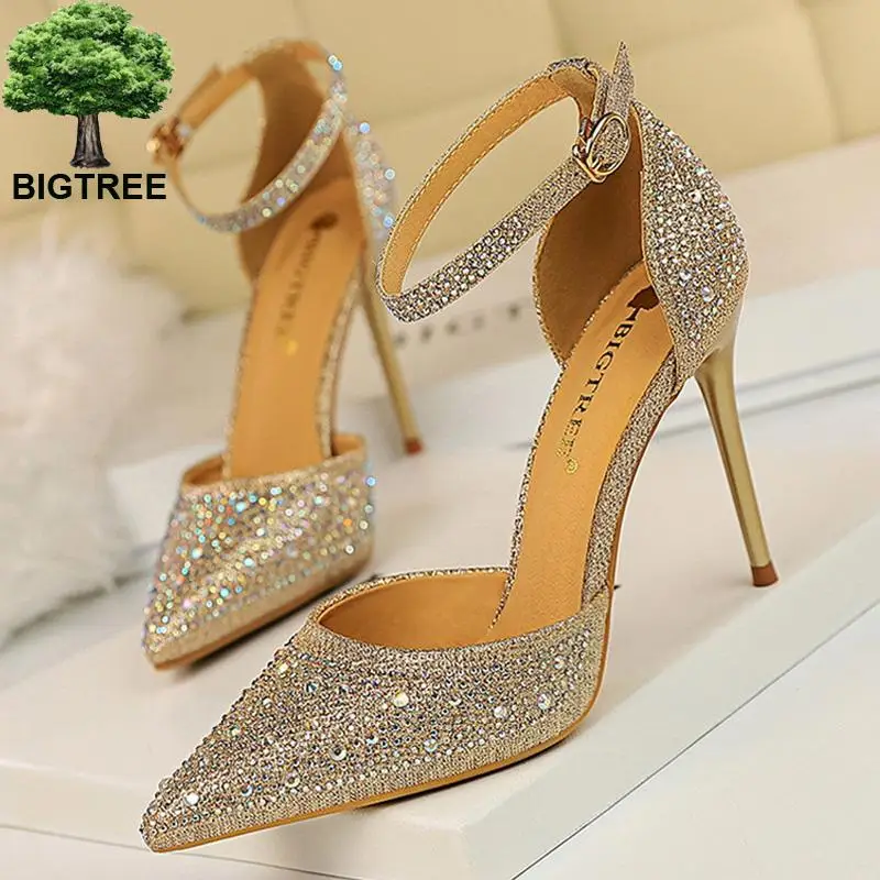 Туфли Bigtree блестящая женская обувь женские туфли-лодочки милые свадебные туфли