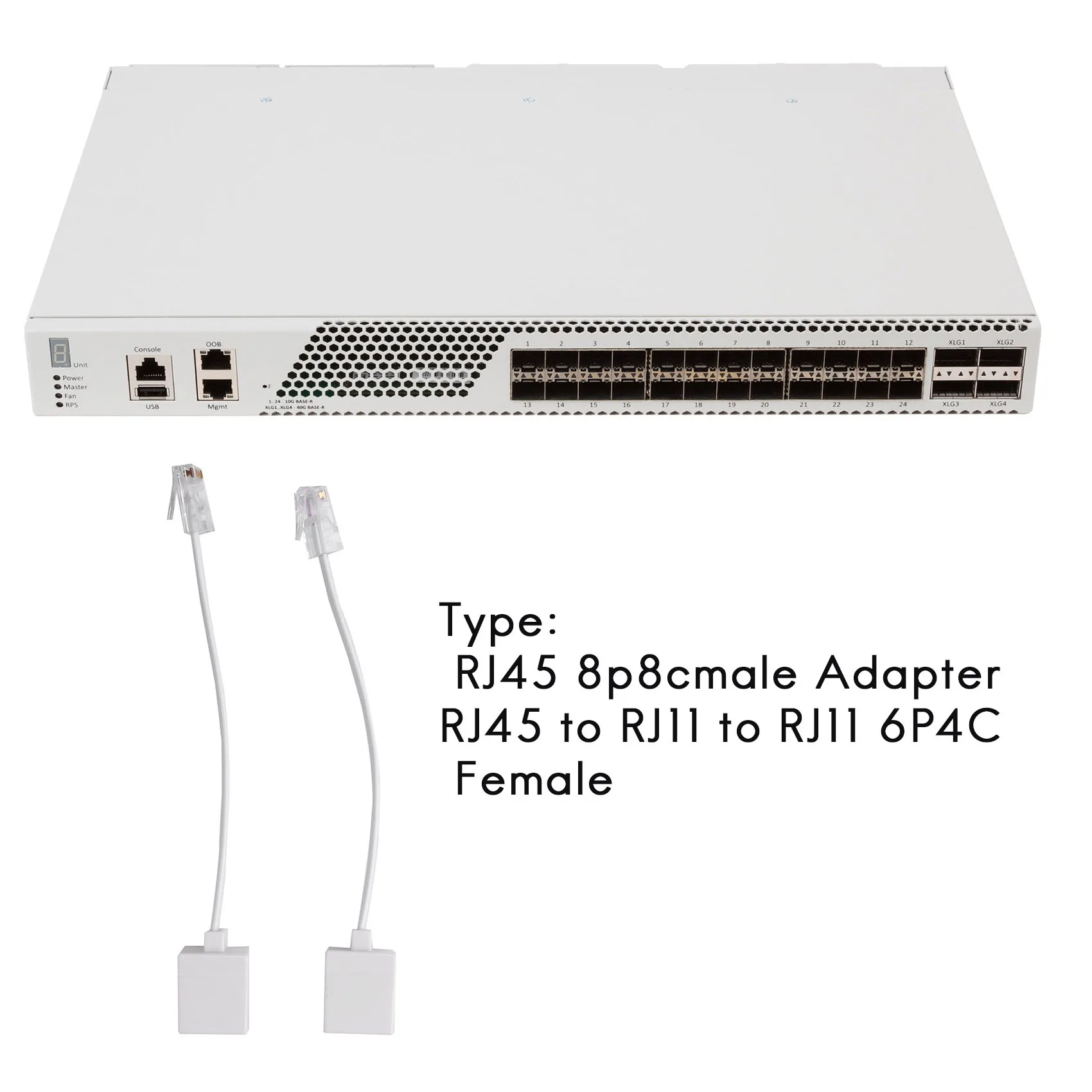 2 разъема 8P4C / RJ45 male RJ11 6P4C к гнезду M F адаптер телефонный Ethernet