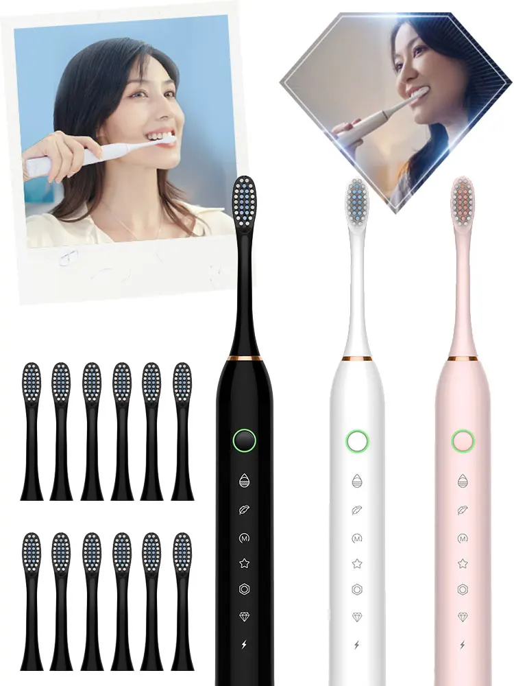 Powerful Ultrasonic Sonic Electric Toothbrush USB Charge Rechargeable Electric Whitening TeethBrush Soft Fur Waterproof