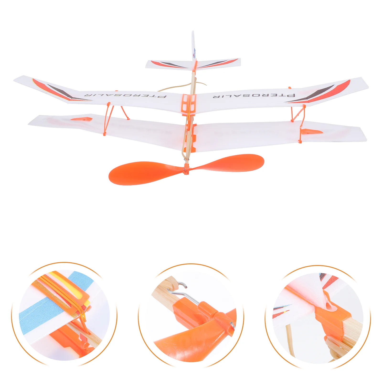 

3 Pcs Rubber Band Biplane Kids Racing Model Airplane Toys DIY Glider Outdoor Foam Children Planes