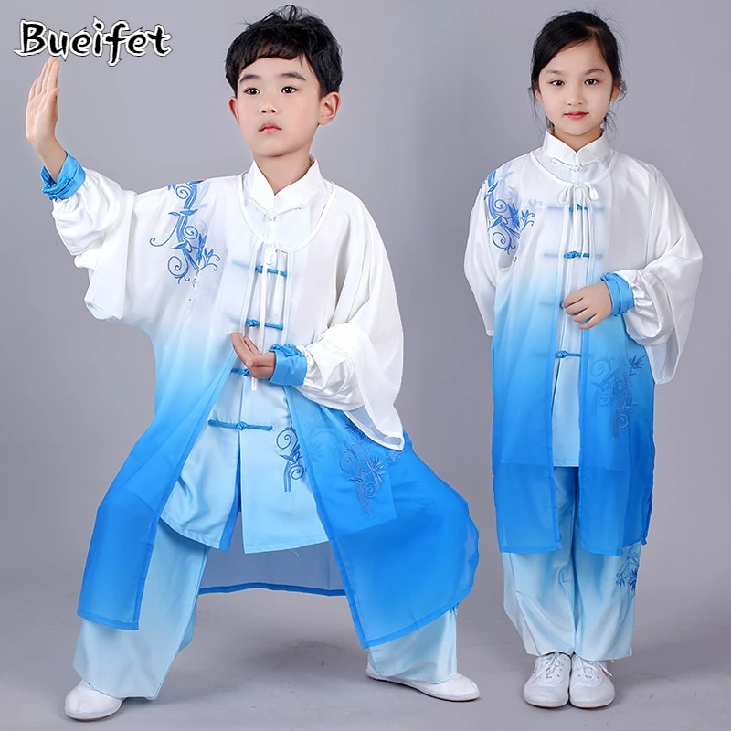Tai Chi Uniform Kung Fu Uniform Traditional Chinese Clothing Kids Martial Arts Wing Chun Suit Wushu Morning Exercise Costumes