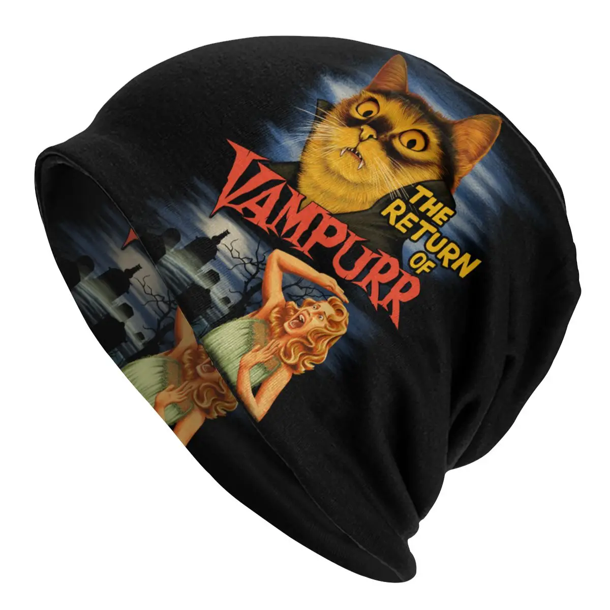 

The Return Of Vampurr Monster Bonnet Winter Knitting Hat Women Men Halloween Cat Beanies Caps Adult Beanie Hats Outdoor Ski Cap