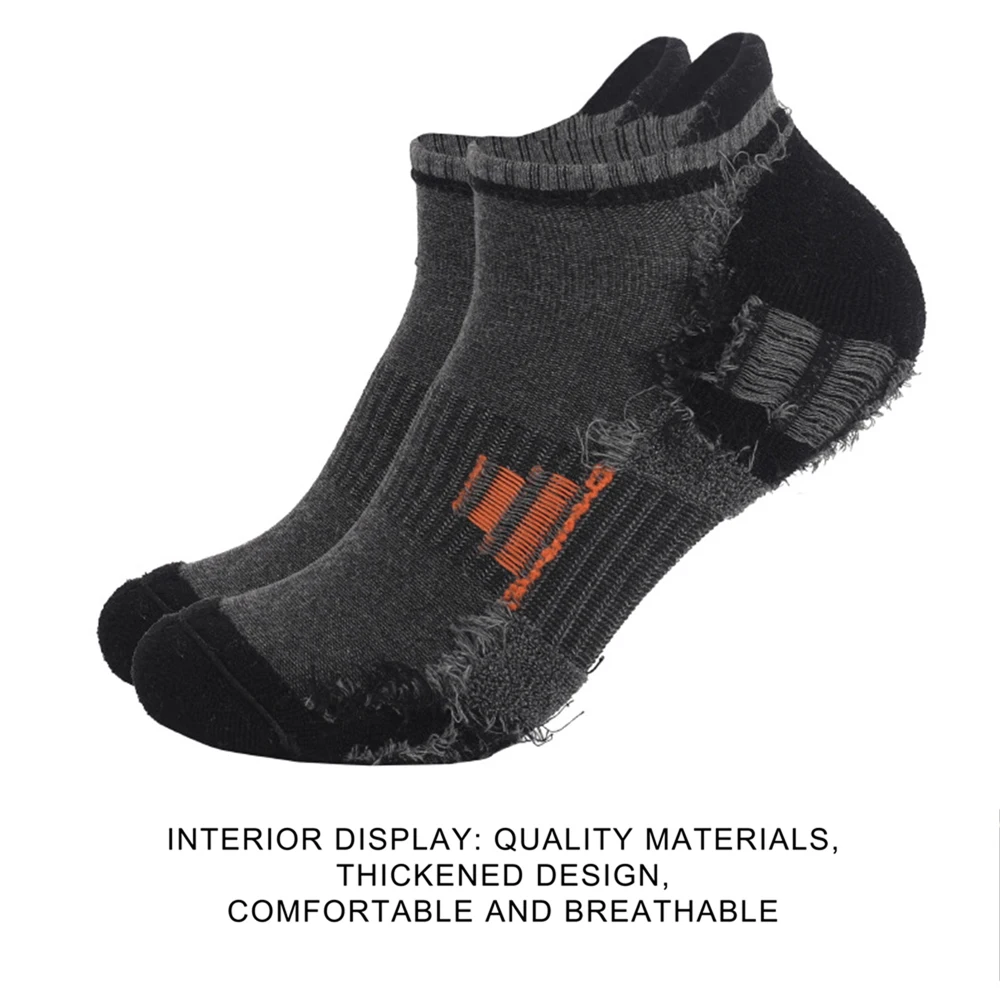 Носки мужские хлопковые толстые повседневные короткие дышащие черные до