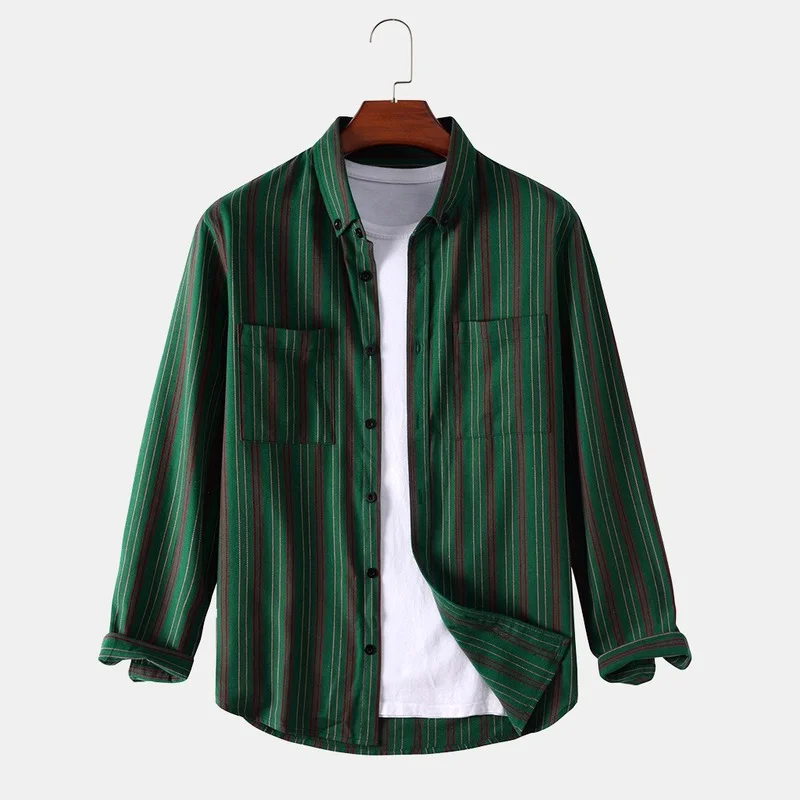 

Shirts for Men 2022 Spring Autumn New Long Sleeve Men's Shirt Casual Fashion Lapel Double Pocket Button Shirt Top Men Clothing