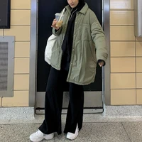 female fashion oversized light jacket ladies solid color outwear 2021 spring casual woman loose long basic pocket shirt coats