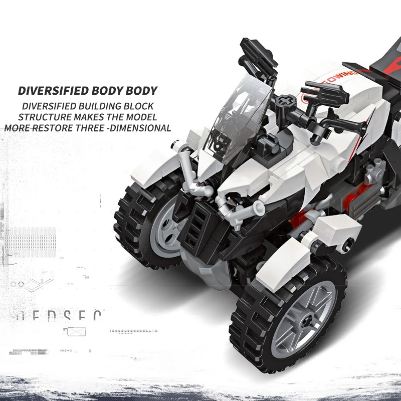 JIE-STAR трехцикл модель мотоцикла строительные блоки пластиковые