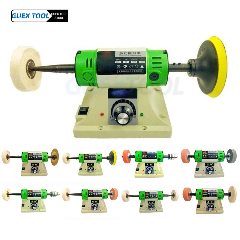 

220V Electric Bench Polishing Grinding Machine Table Saw Cutter Gem Jewelry Rock Grinder Desktop Lathe Polisher Adjustable Speed