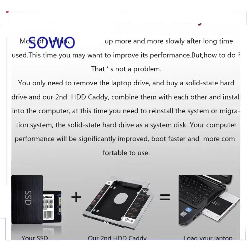 WYORESY 9 5 мм SATA 2-й жесткий диск HDD SSD оптический отсек Caddy рамка для HP 2530p 2540p 2560p 2570p